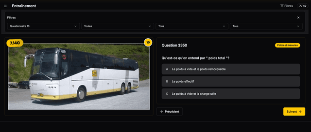 Mode Entraînement Mobile - Code Bus
